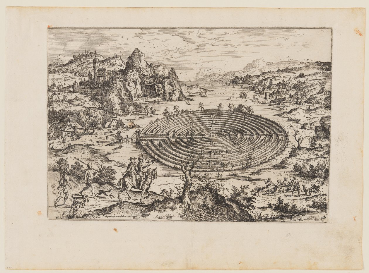 The Cretan Labyrinth, from Landscapes with Biblical and Mythological Scenes by Hieronymus Cock