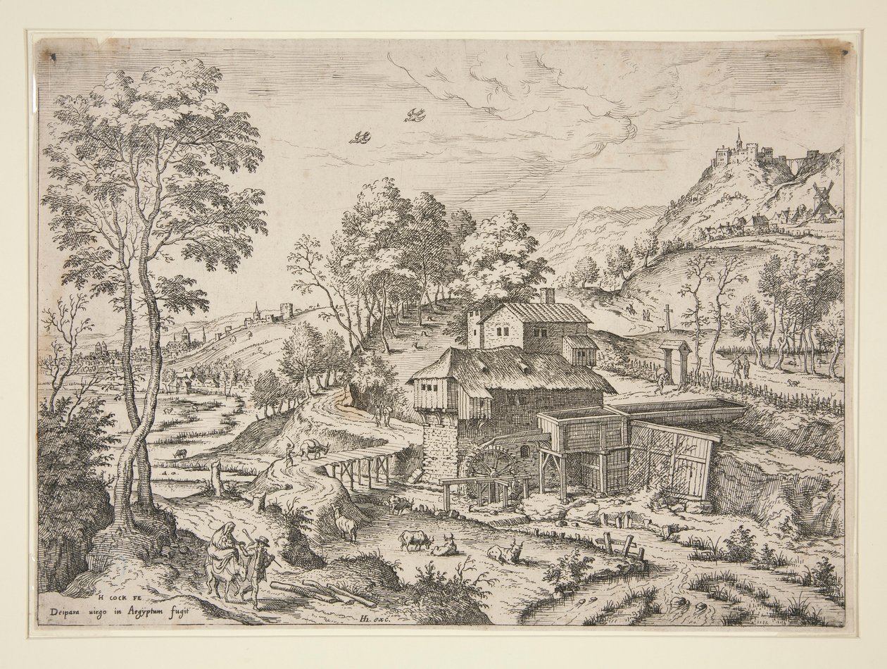 The Flight into Egypt, from Landscapes with Biblical and Mythological Scenes by Hieronymus Cock