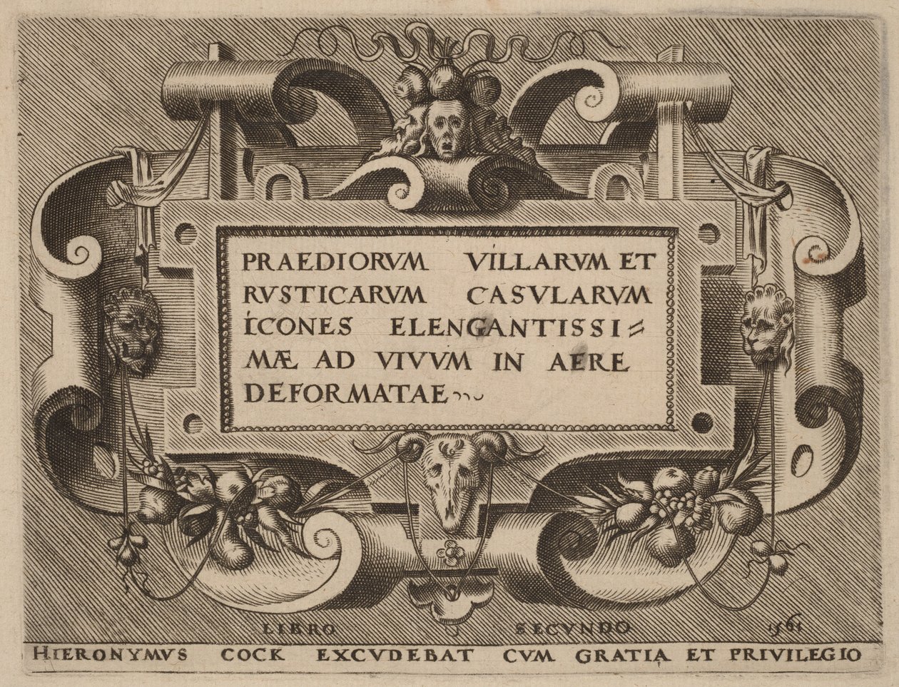 Title Page for Praediorum Villarum by Hieronymus Cock