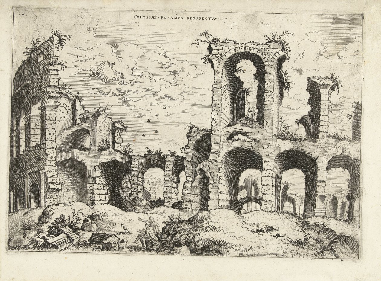 Second View of the Colosseum in Rome (Roman Ruins) by Hieronymus Cock