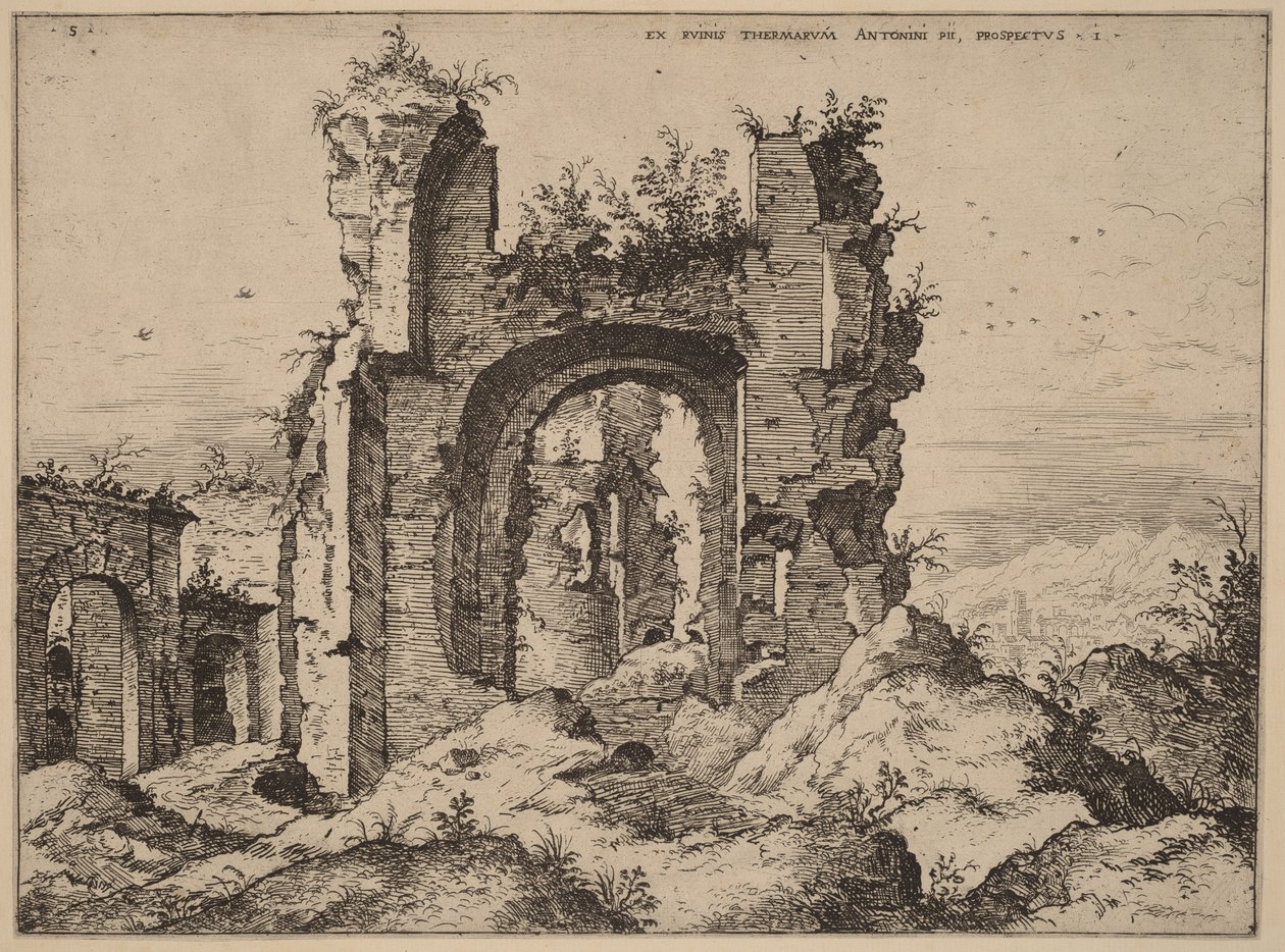 View of the Baths of Caracalla by Hieronymus Cock