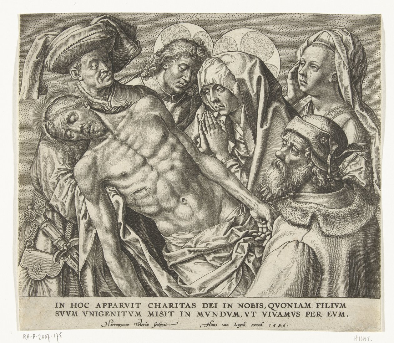 The Body of the Dead Christ Being Carried by Hieronymus Wierix