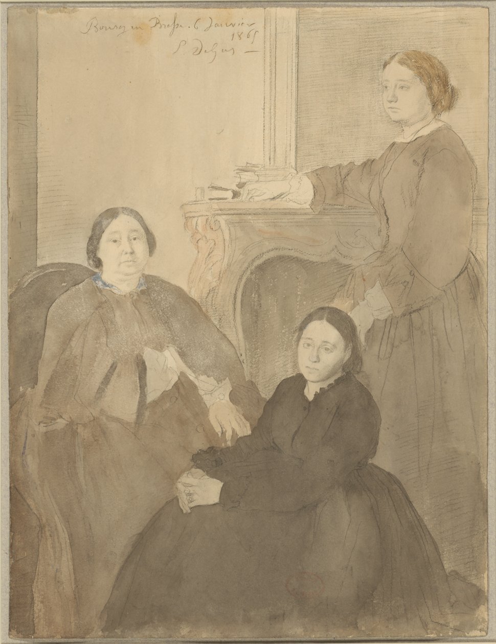 Mme. Michel Musson and Her Daughters, Estelle and Désirée by Hilaire Germain Edgar Degas