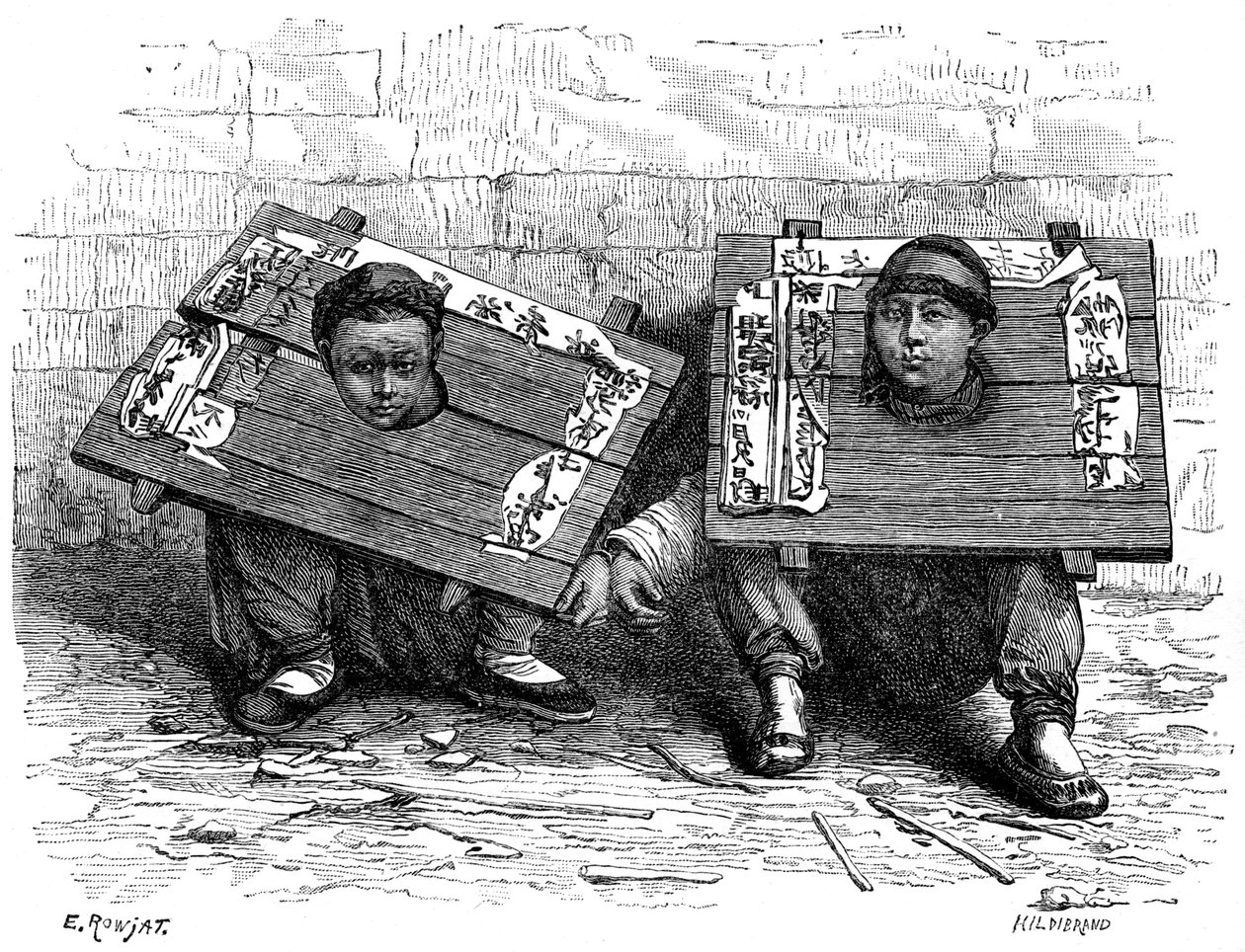The pillory in Japan before the revolution, 1895 by Hildibrand