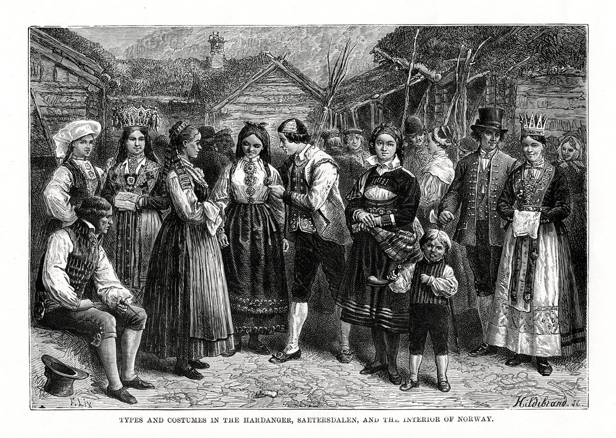 Types and costumes in Norway by Hildibrand