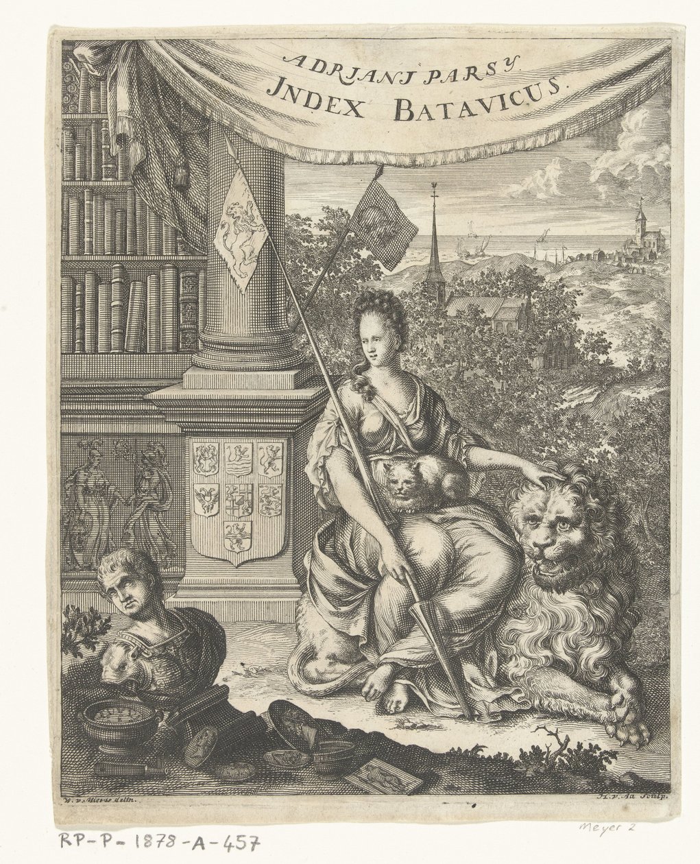 Title Page for Index Batavicus, or Name Roll of Batavian and Dutch Writers by Hillebrand van der Aa