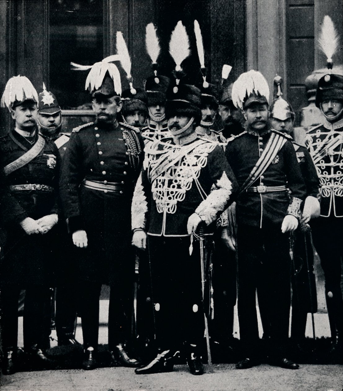 The future King Edward VII and officers of the Queen