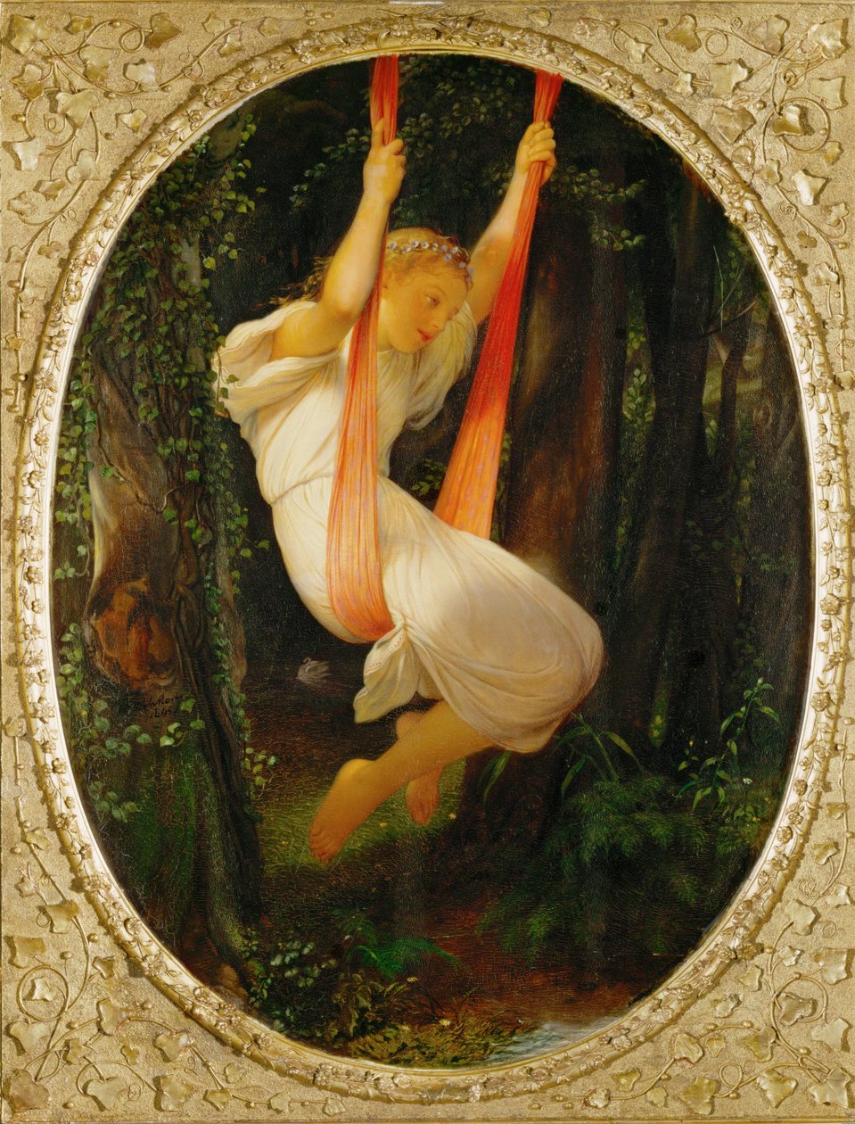 Young Girl on a Swing by Hippolyte (1797-1856) Delaroche