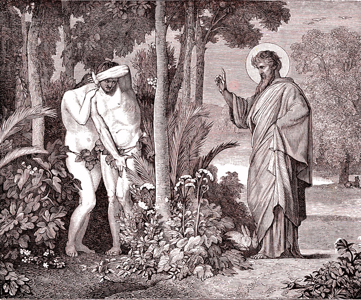 Adam and Eve by Hippolyte Flandrin