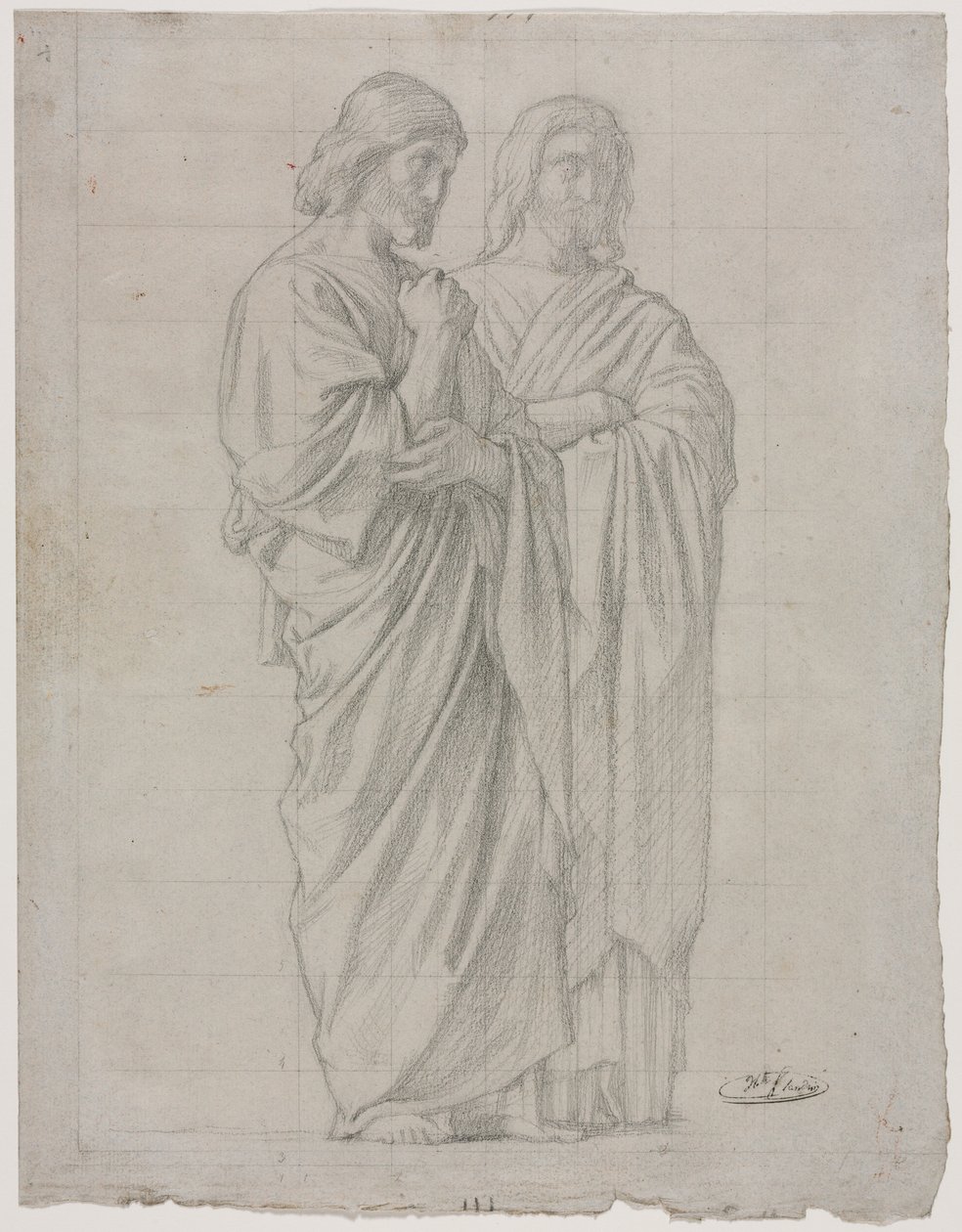 Two Standing Figures (Study for the Left Section of The Mission of the Apostles) by Hippolyte Jean Flandrin
