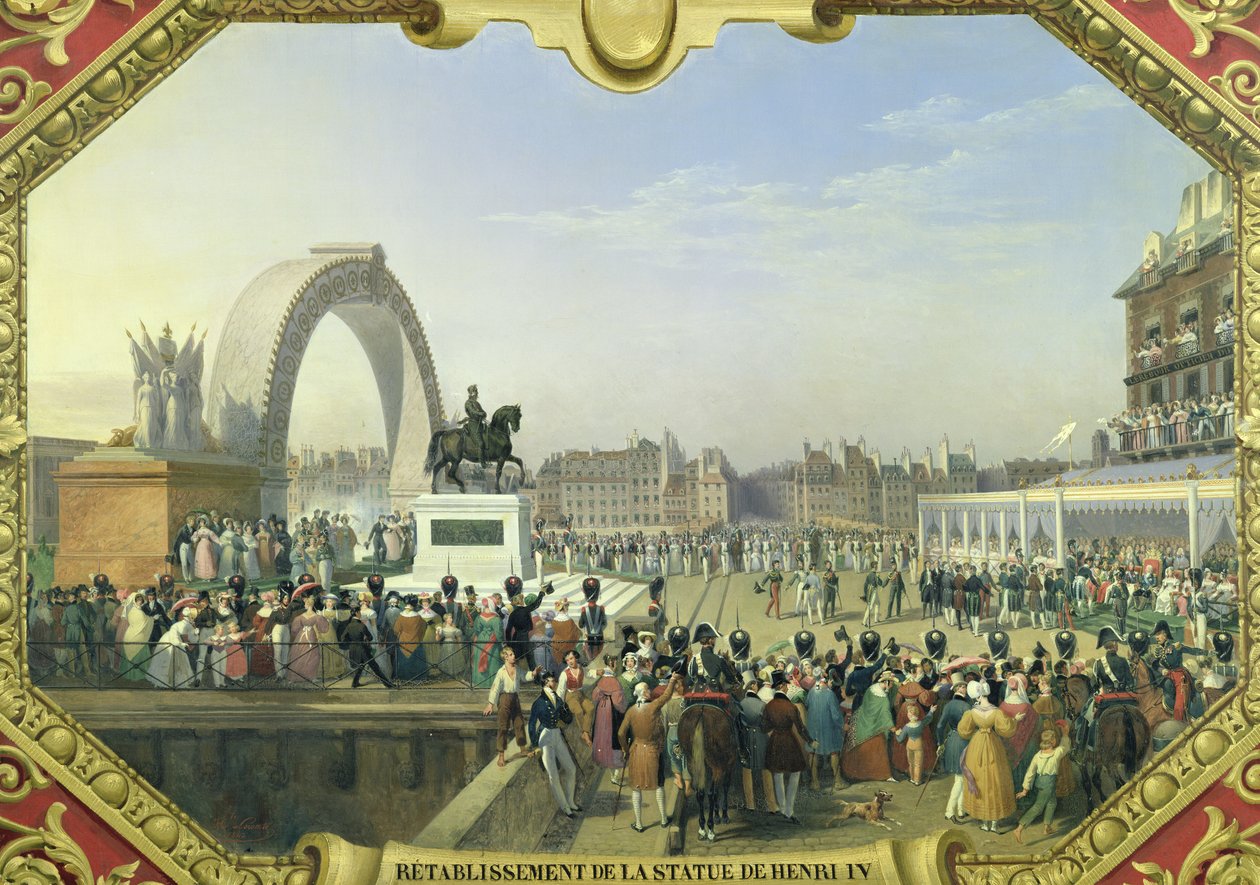 Re-establishment of the Statue of Henri IV (1553-1610) on Pont Neuf, 25th August 1818 by Hippolyte Lecomte