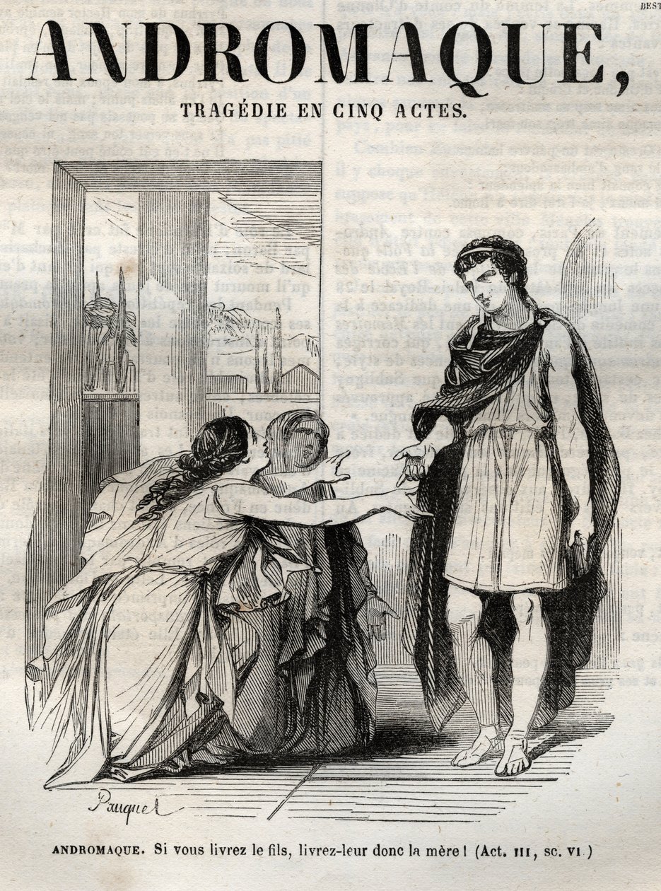 Andromaque tragedie in five acts - Engraving in 