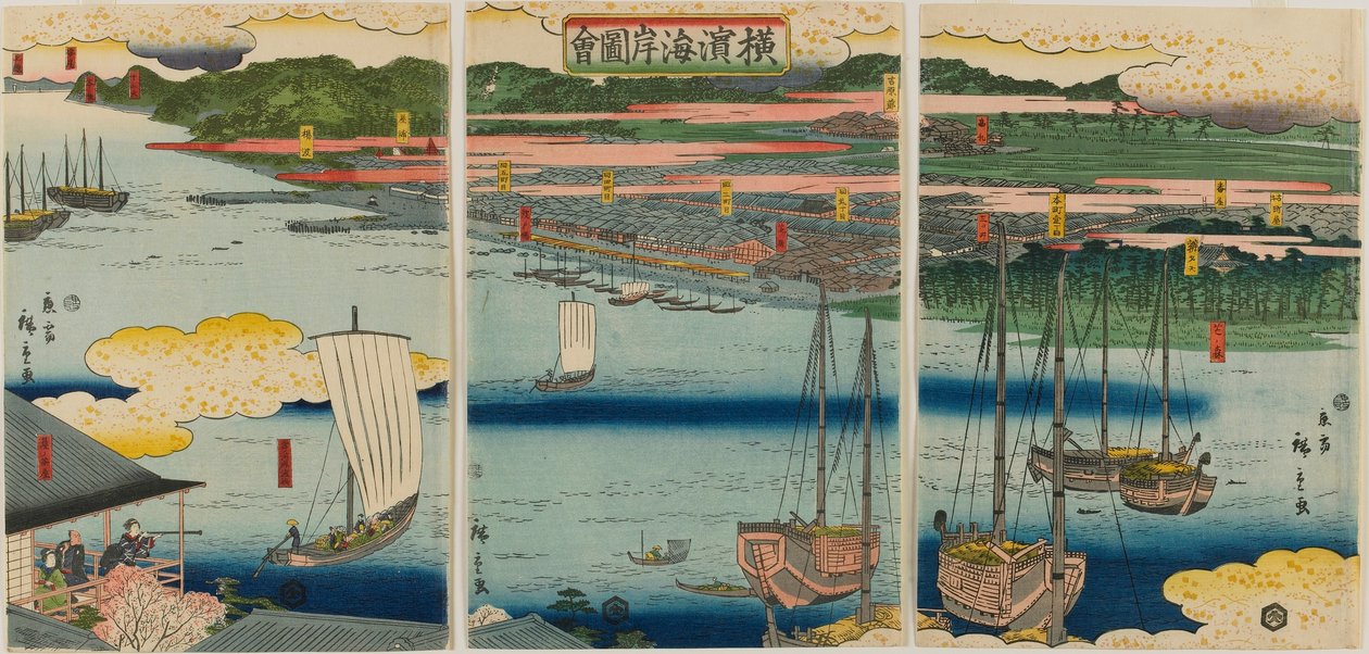 Picture of the Coast of Yokohama, Edo Period, 1860 by Hiroshige II