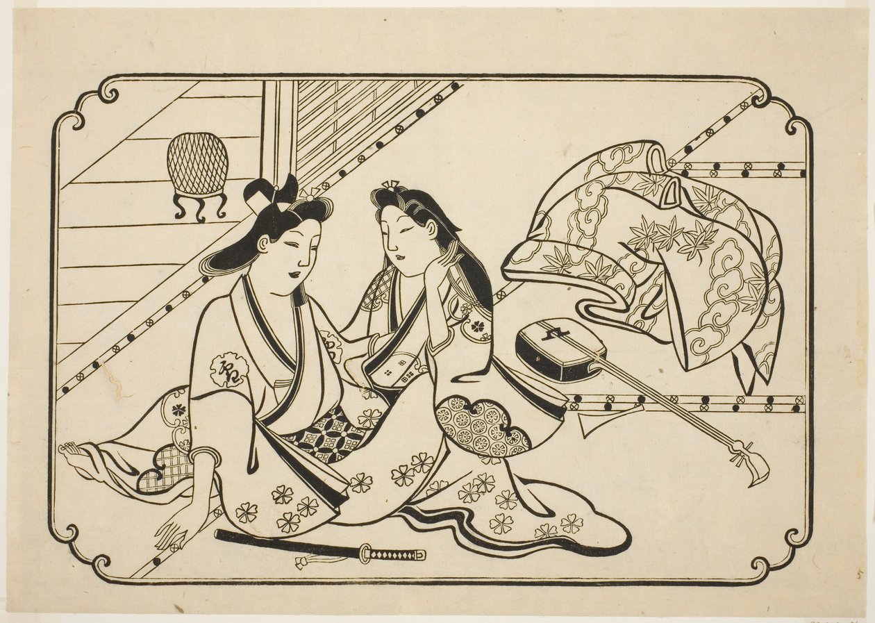 After a Little Music, from an Untitled Series of 12 Erotic Prints by Hishikawa Moronobu