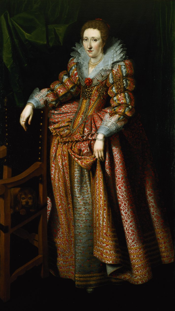 Portrait of a Lady said to be from the Coudenhouve Family of Flanders by Hispano-Flemish School