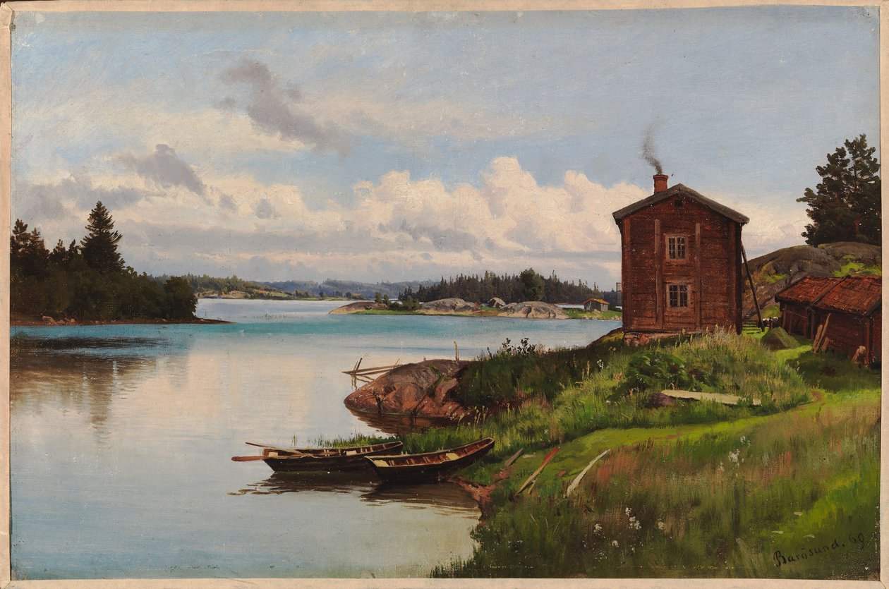 View of the Barösund Strait, a Study by Hjalmar Munsterhjelm