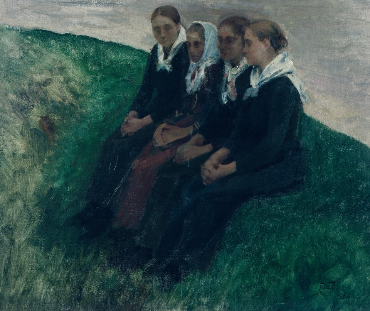 Four Friends by Hjalmer Eilif Emanuel Peterssen