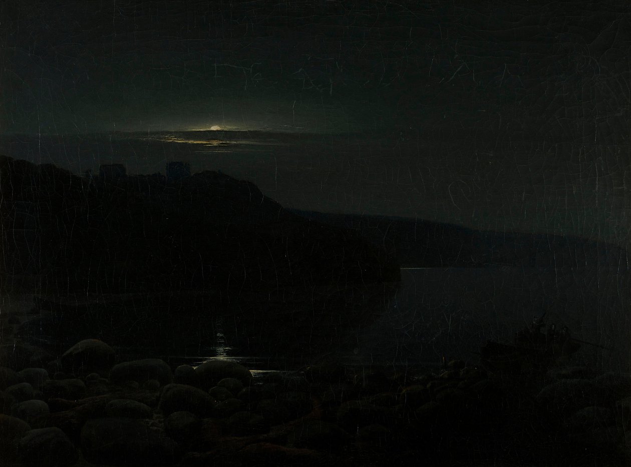 Hammershus in the Moonlight by Holger Drachmann