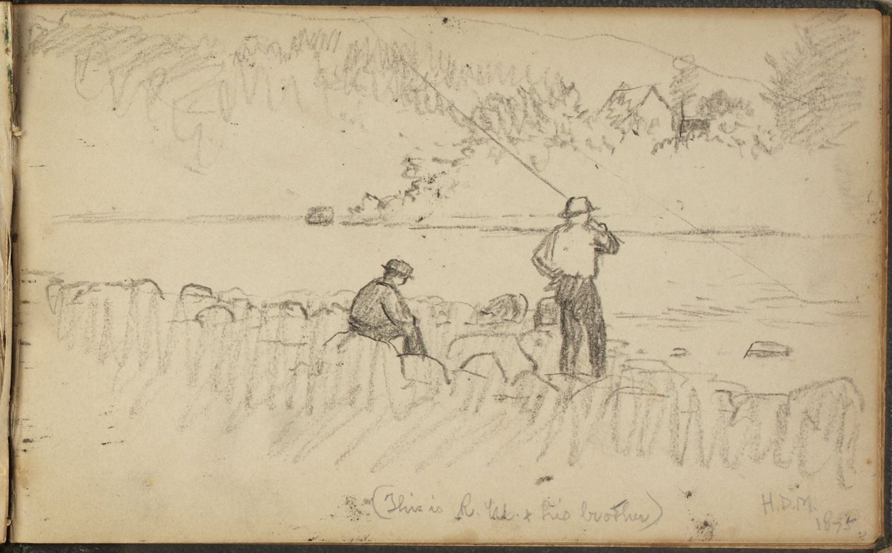 Two Men Fishing by Homer Dodge Martin