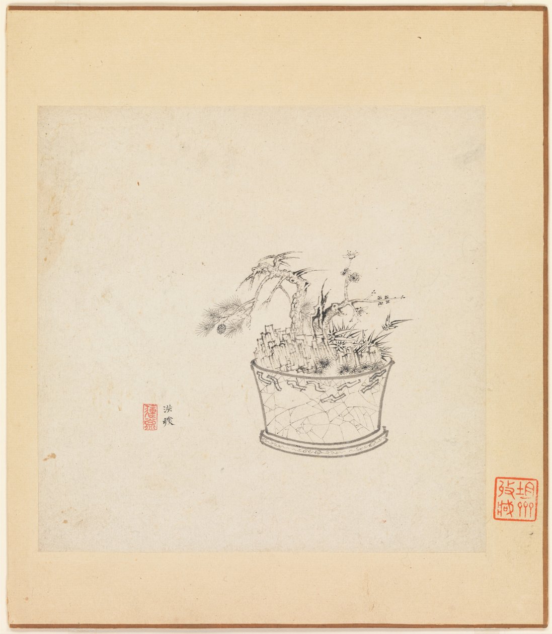 Miscellaneous Studies, one leaf dated 1619 by Hongshou Chen