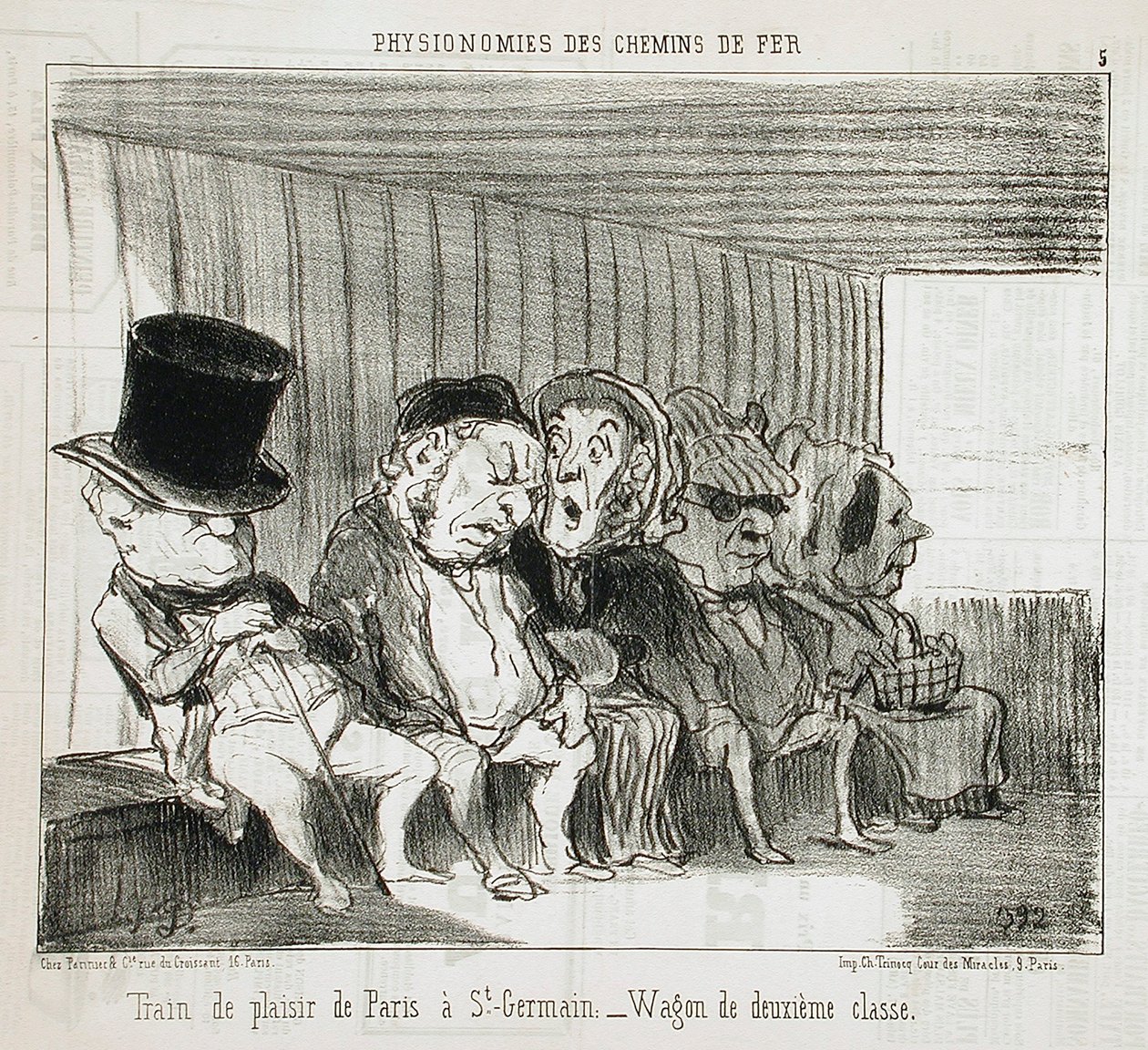 Pleasure Train from Paris to St-Germain... by Honoré Daumier