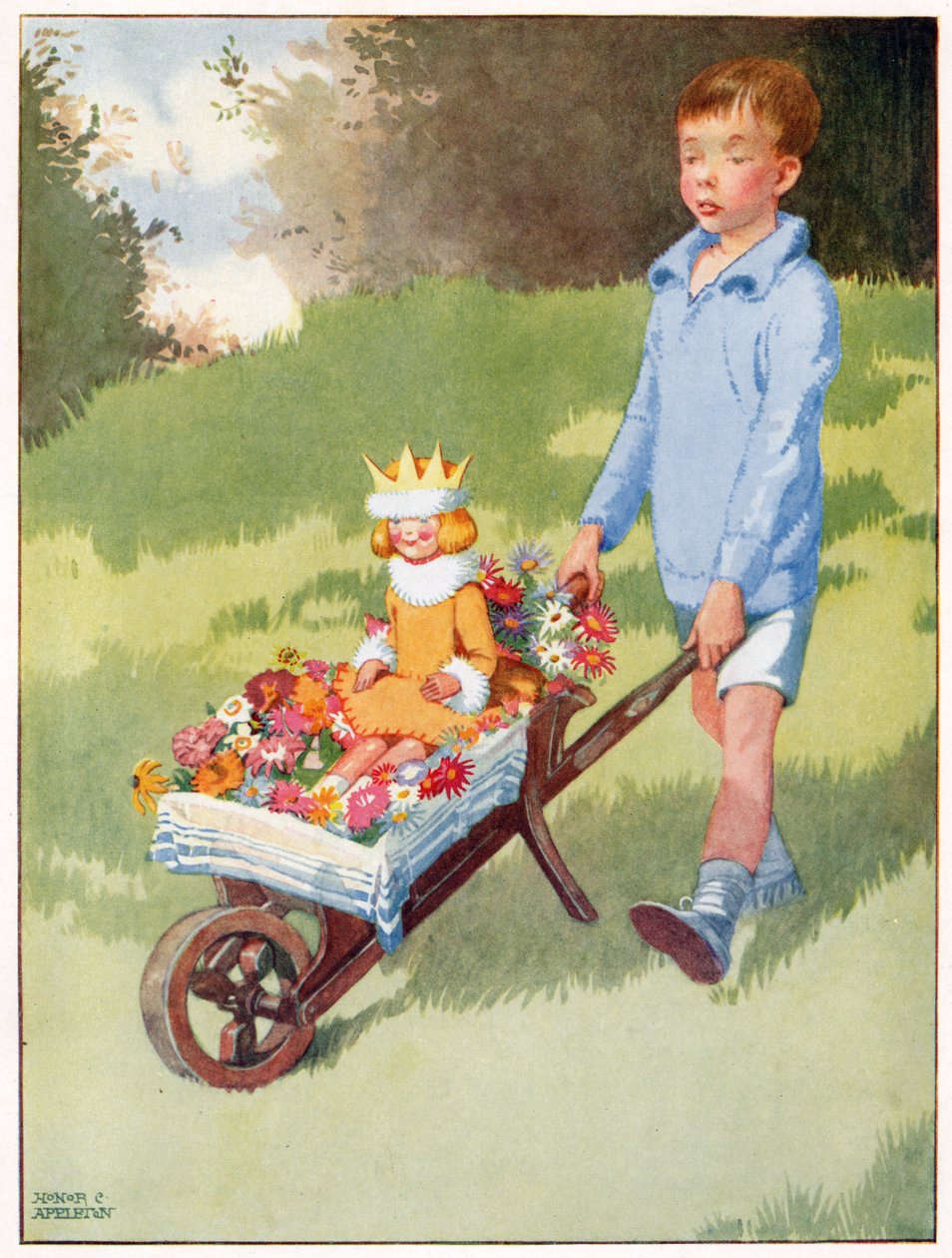 The Princess Celandine drove up in a gorgeous carriage, illustration from 