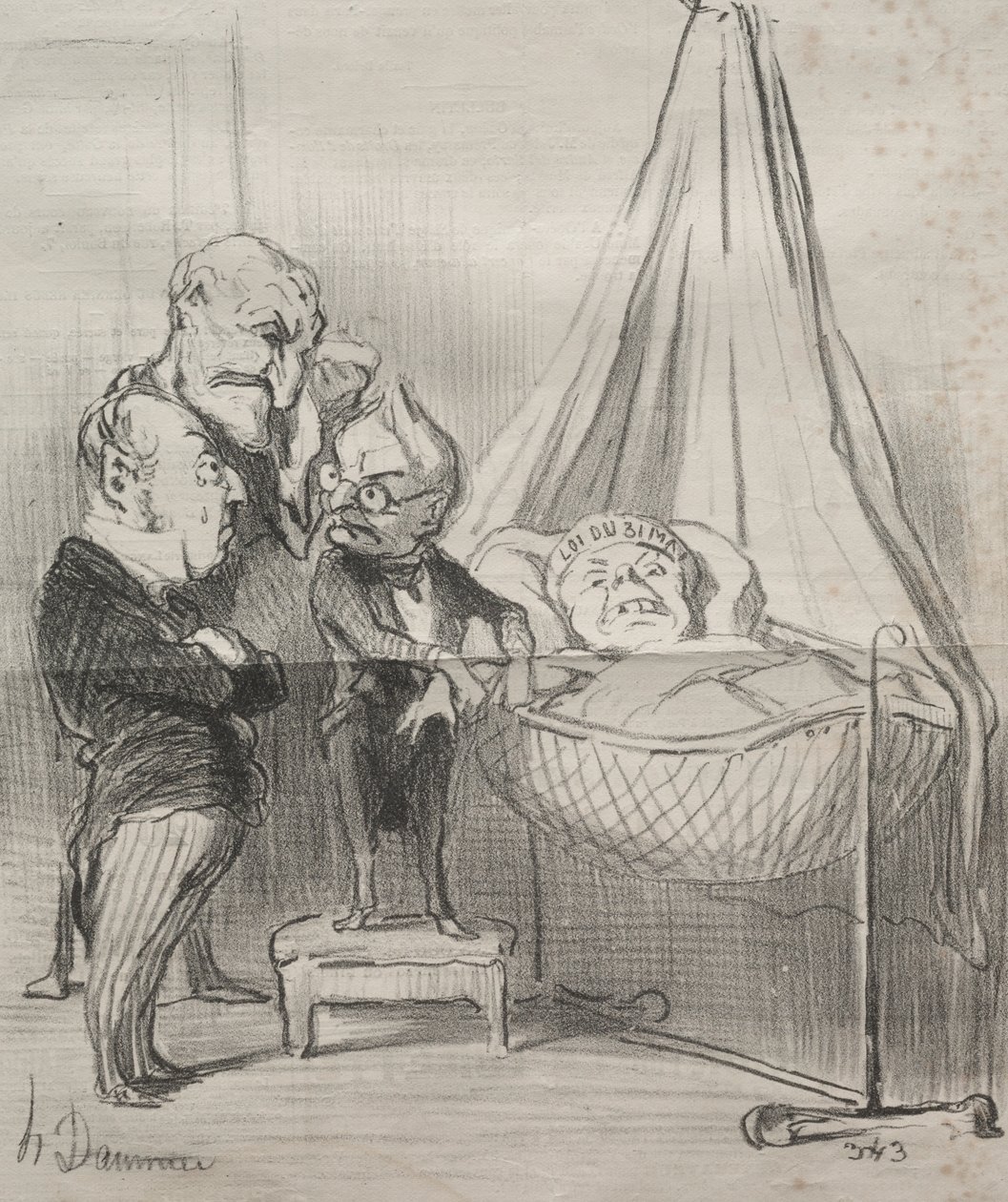 Actualities: Decidedly, she is very ill!... by Honoré Daumier