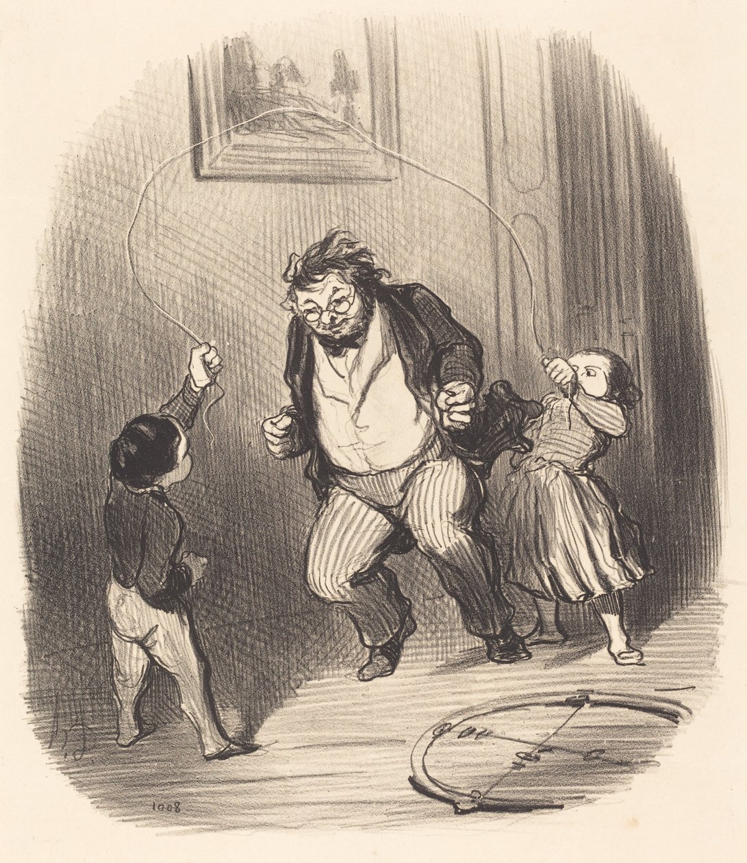 Come on, dad... again... thirty-two laps!... by Honoré Daumier