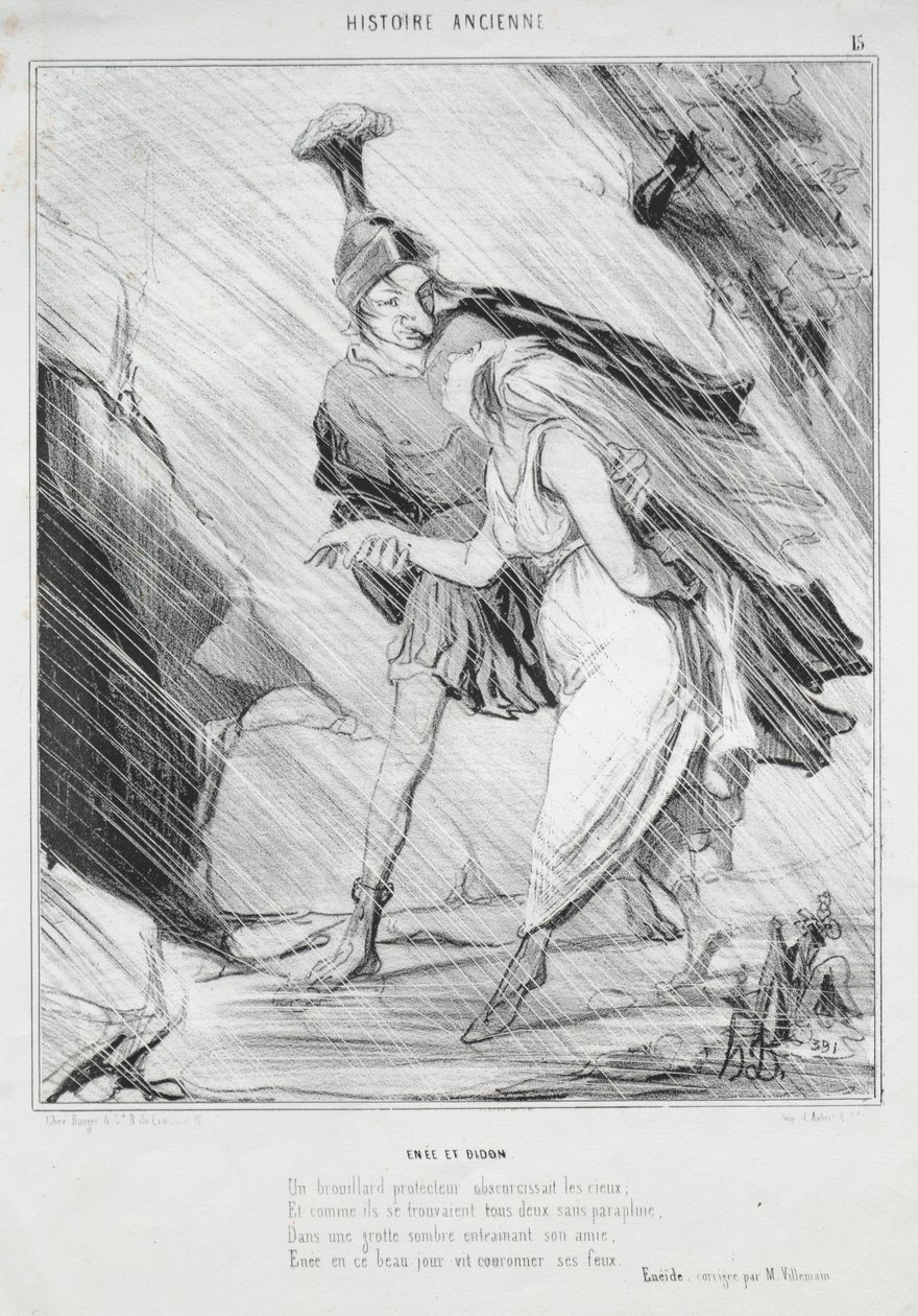 Ancient History Plate 15: Aeneas and Dido by Honoré Daumier