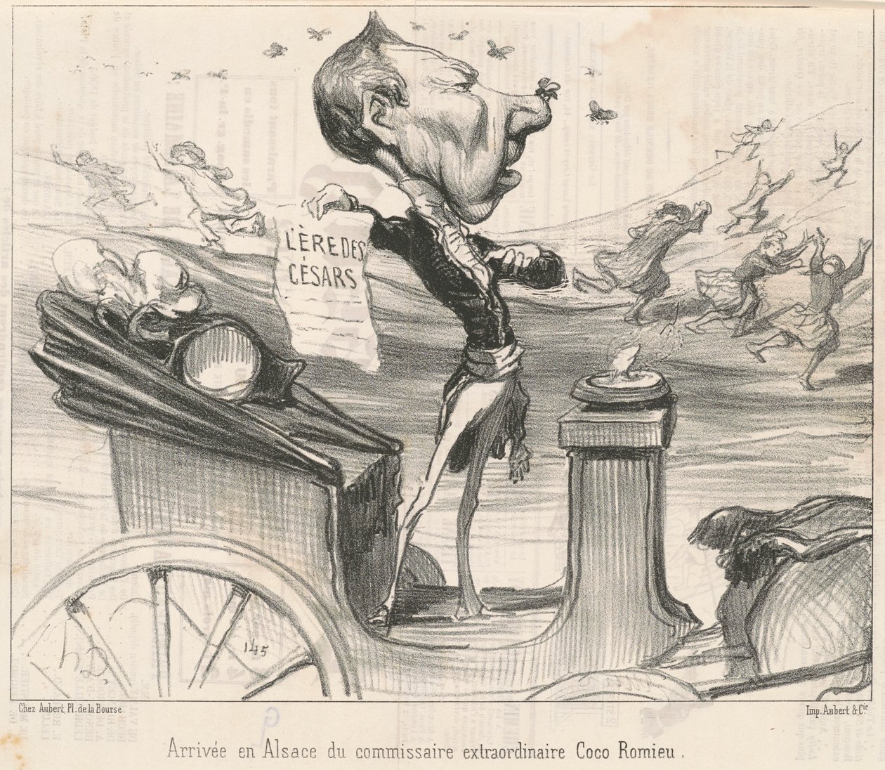 Arrival in Alsace of the commissioner ... by Honoré Daumier