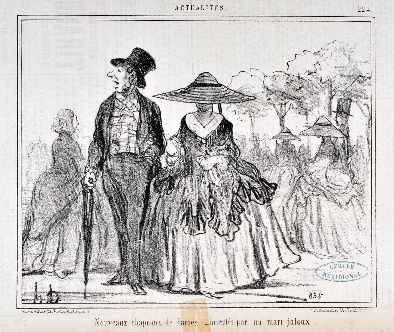 Artwork by Honore Daumier Charivari date from 1855: Serie Actualites 