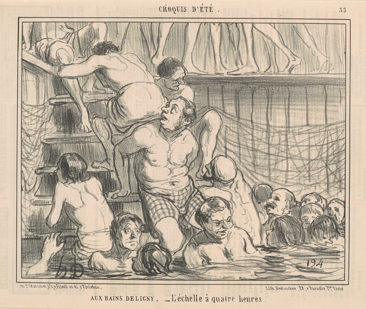 At the Deligny Baths by Honoré Daumier