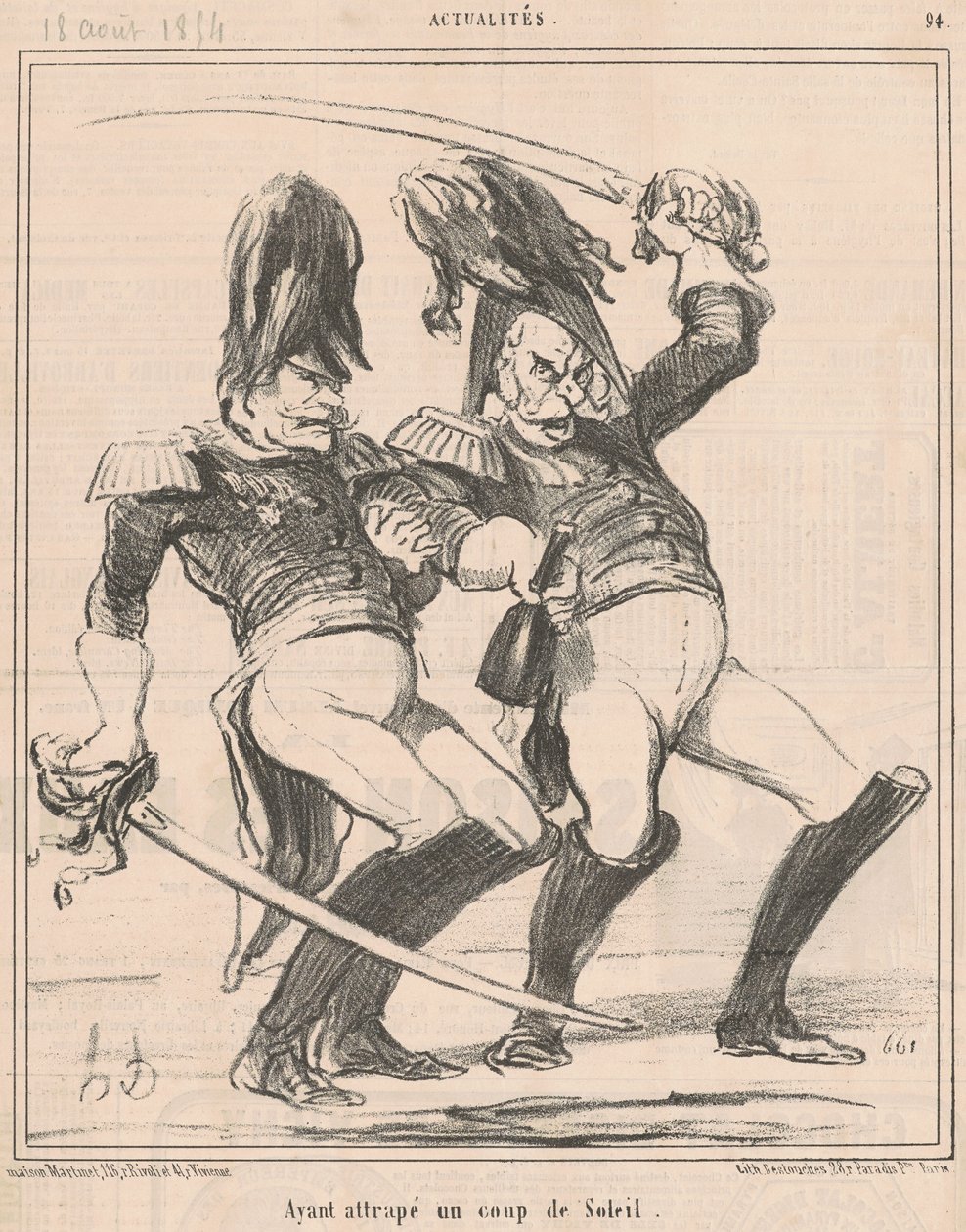 Having Caught a Sunburn by Honoré Daumier