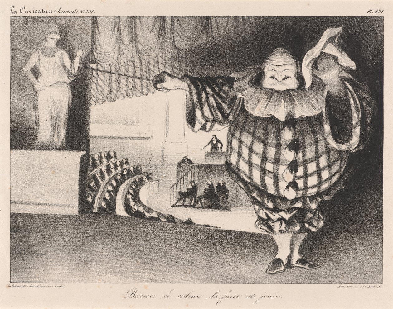 Lower the Curtain, the Farce is Over by Honoré Daumier
