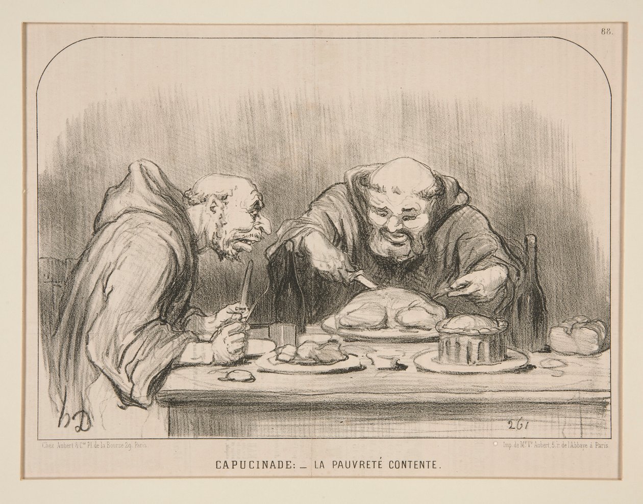 Capucinade: - Contented Poverty, #88 of Actualities by Honoré Daumier