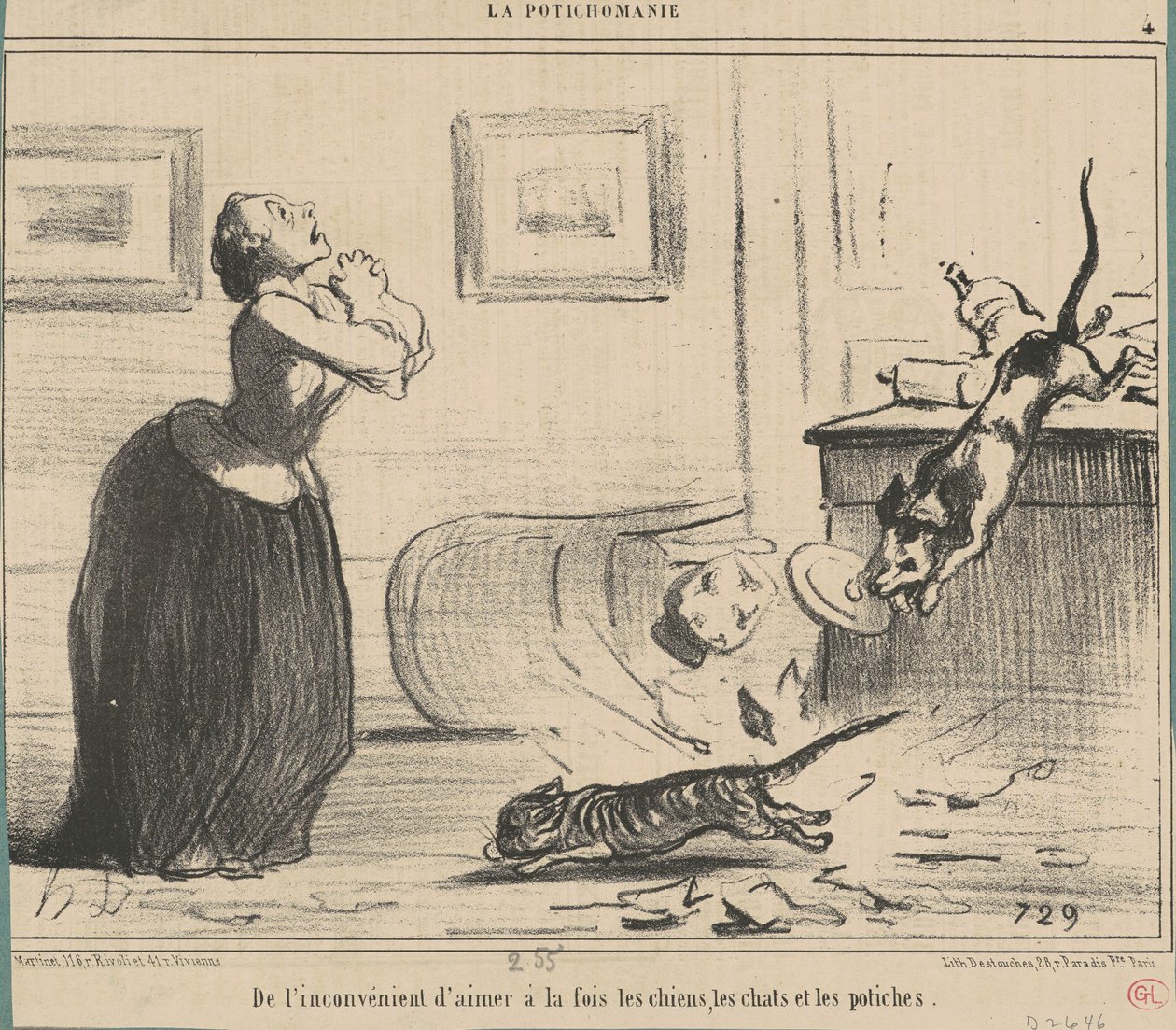 The Inconvenience of Loving at the Same Time by Honoré Daumier
