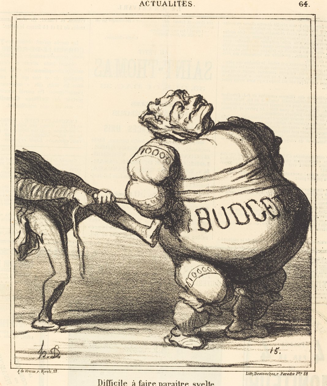 Difficult to Appear Slim by Honoré Daumier