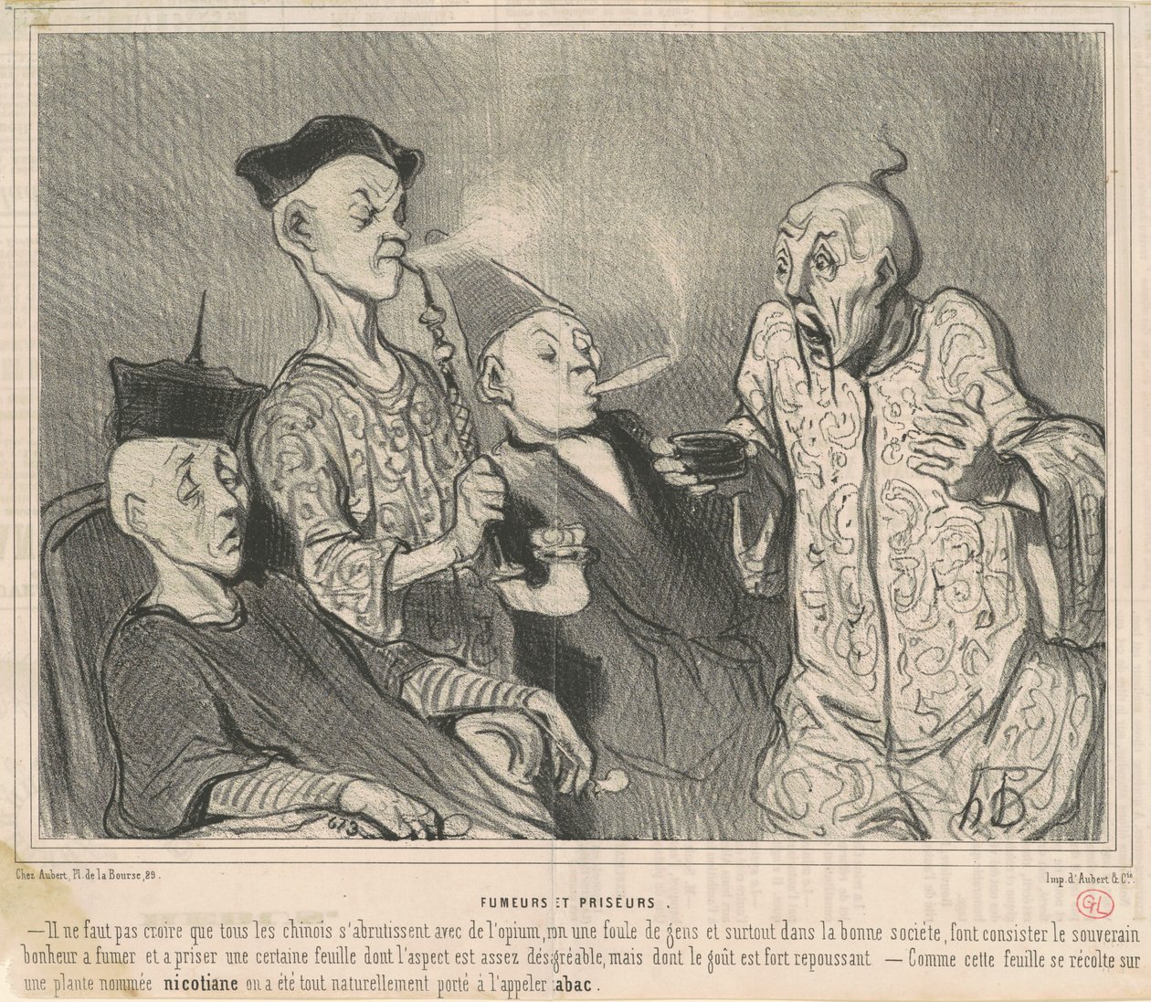 Smokers and Snuffers by Honoré Daumier