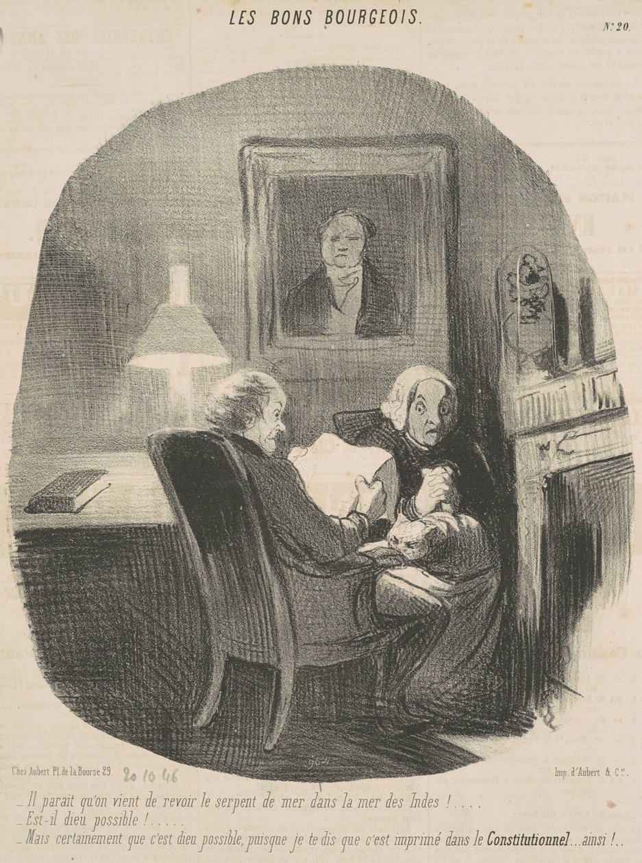 It seems that the sea serpent has been seen again... by Honoré Daumier