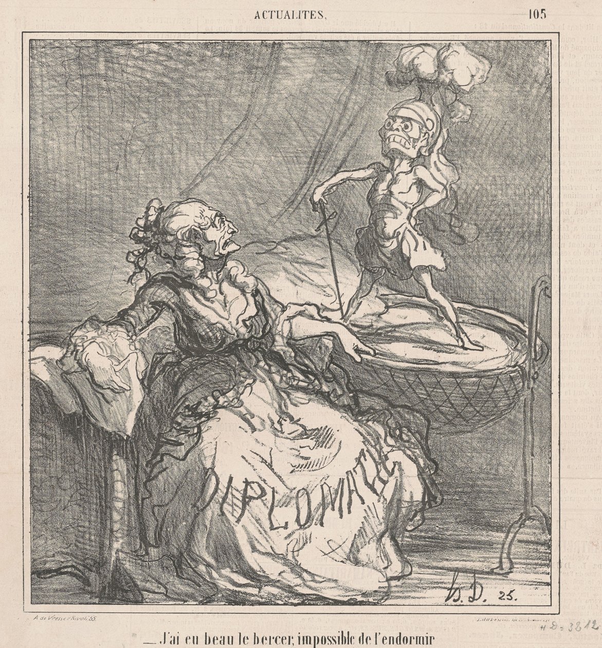 I Tried to Rock Him by Honoré Daumier
