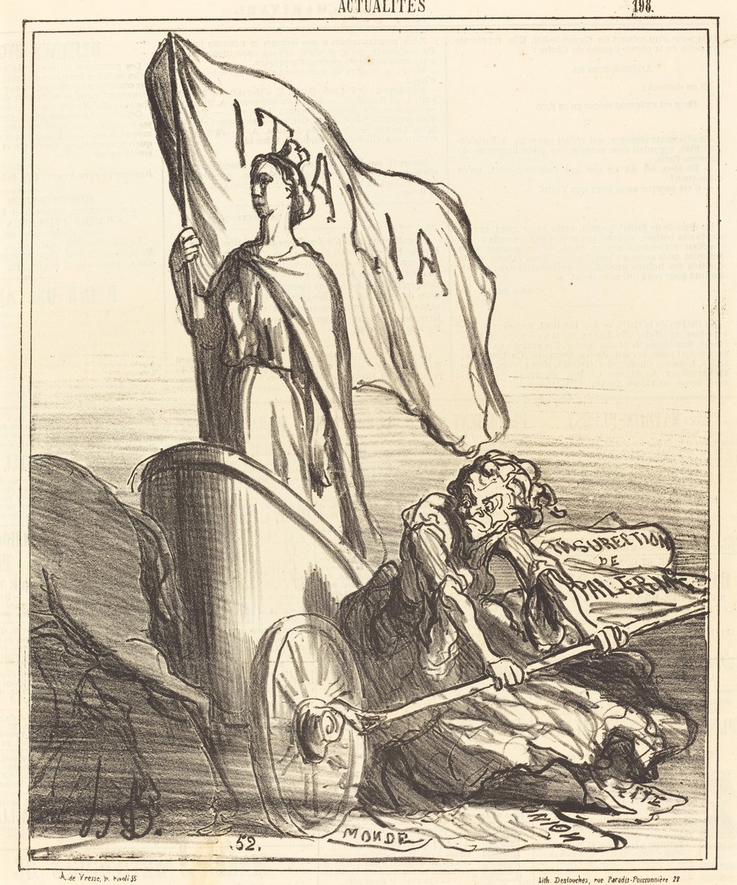 The Reactionary Press Searching in Vain... by Honoré Daumier