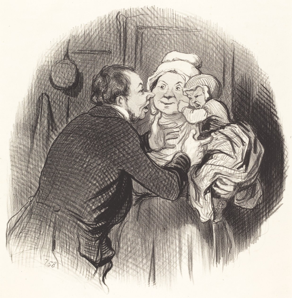 The Visit to the Wet Nurse by Honoré Daumier