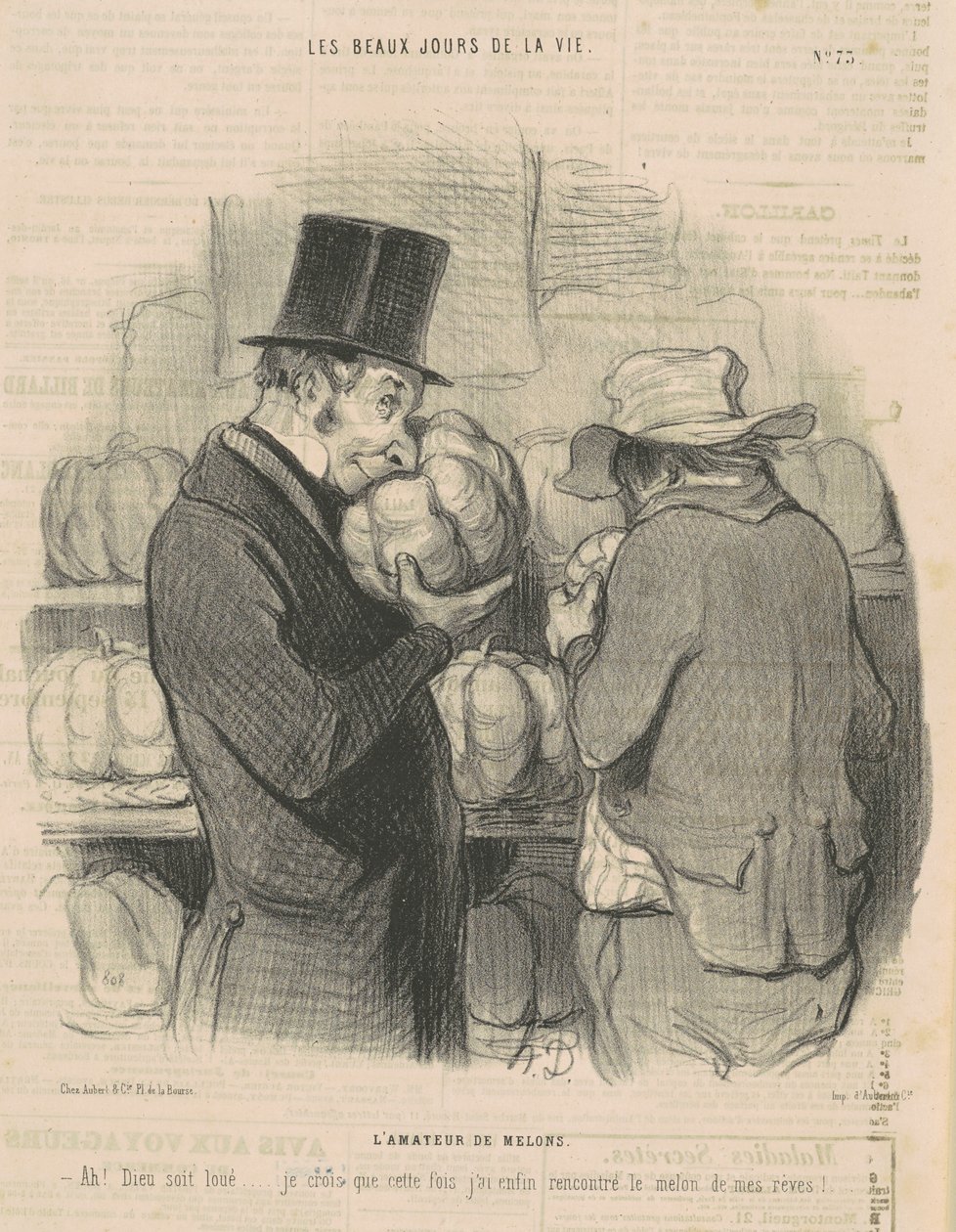 The melon lover by Honoré Daumier