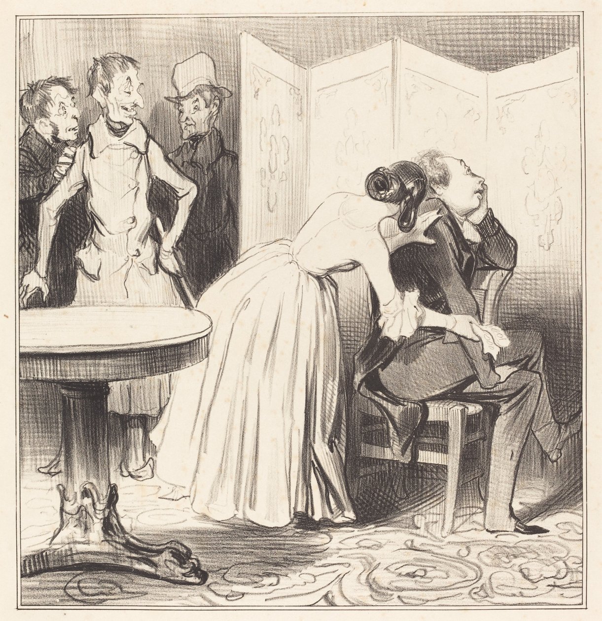 The Knight of Adrets is the Lover... by Honoré Daumier
