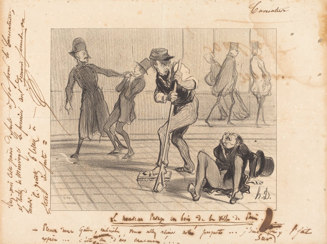 The New Wooden Pavement of Paris by Honoré Daumier