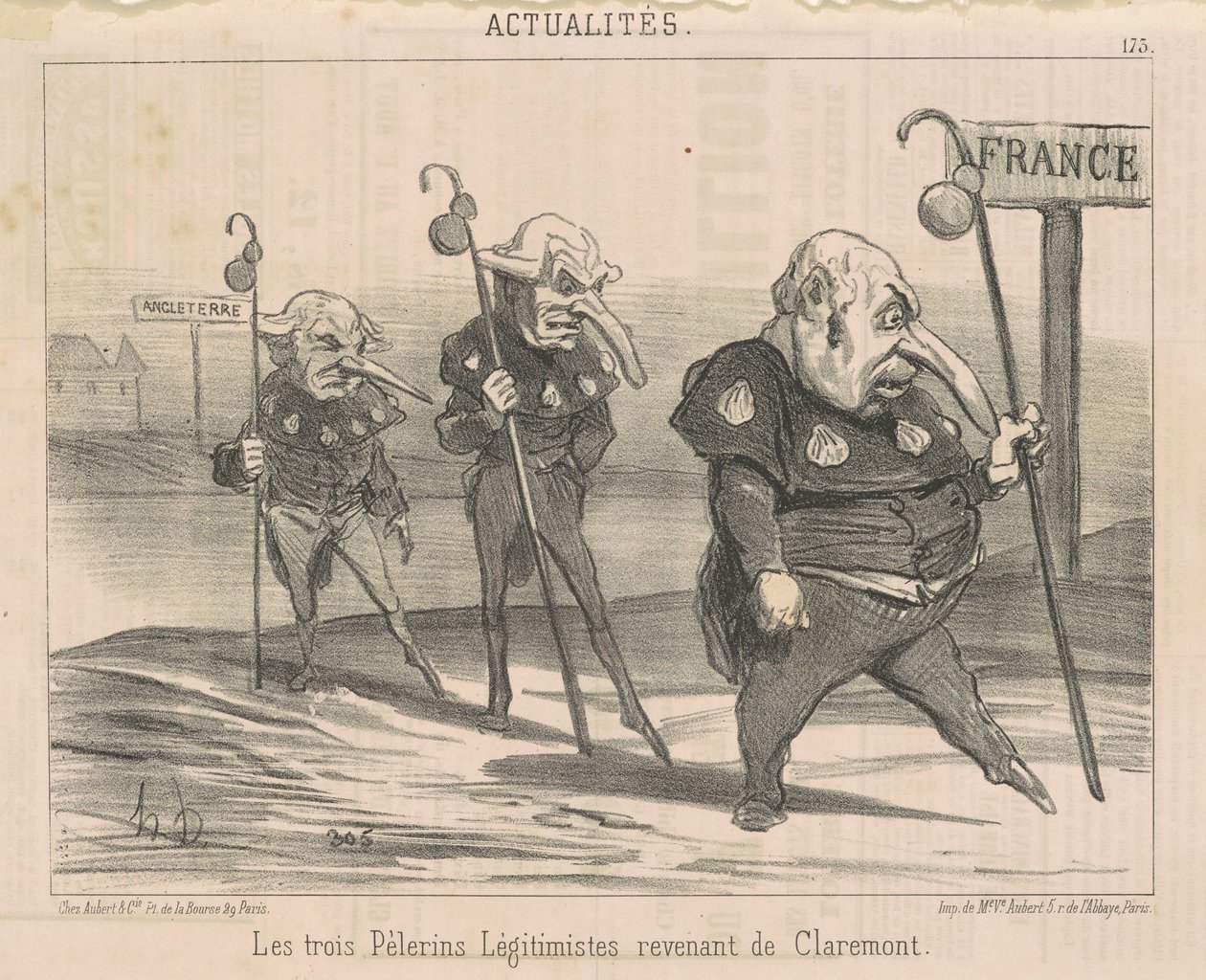 The Three Legitimists... Returning from Claremont by Honoré Daumier