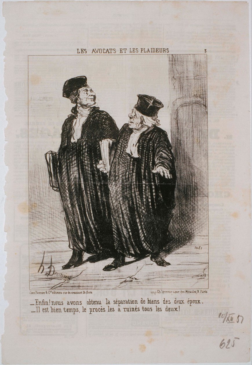 The Lawyers and Litigants: Finally! We Have Obtained the Separation of Property... by Honoré Daumier