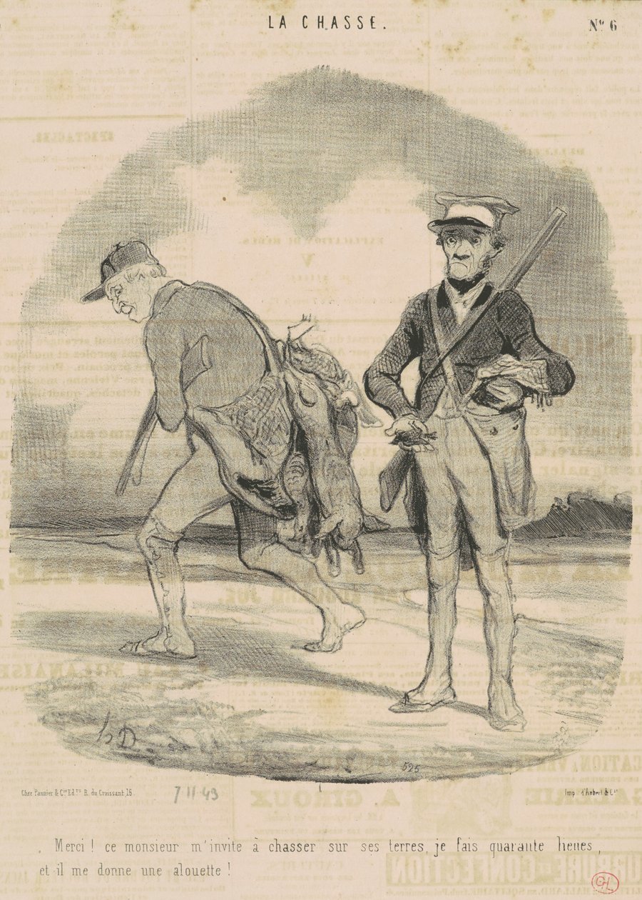 Thank you! This gentleman invites me to hunt by Honoré Daumier