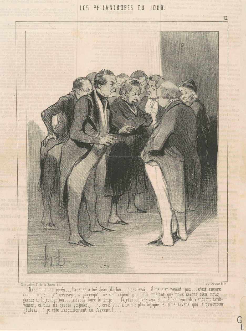 Gentlemen of the jury ... the accused killed Jean Maclou by Honoré Daumier