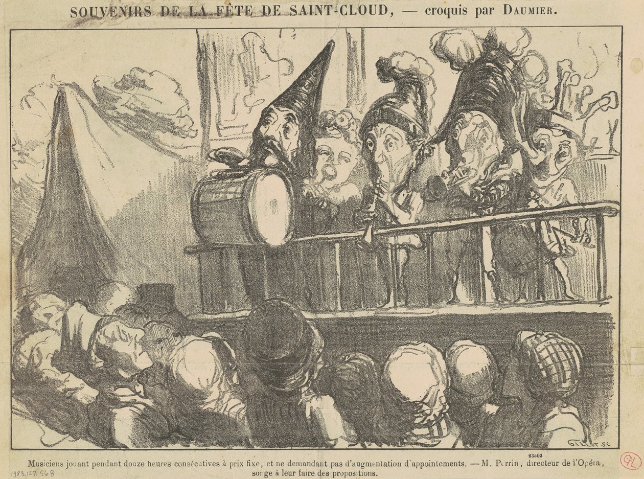 Musicians Playing for Twelve Hours by Honoré Daumier